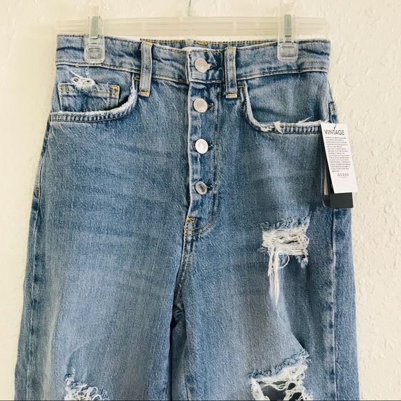 Guess Distressed High Waist Jeans NWT - Picture 2 of 7